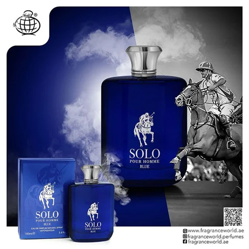 عطر ادکلن مردانه رالف لورن پولو آبی فرگرانس سولو بلو (Fragrance World Polo Blue)