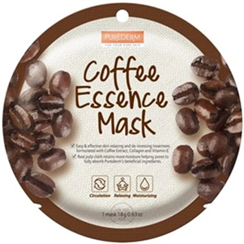 ماسک ورقه ای صورت قهوه ماسک ورقه ای صورت قهوه پیوردرم Purederm Coffee Essence Purederm Coffee Essence