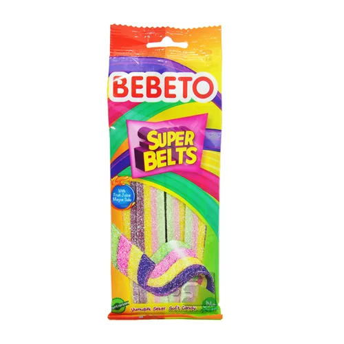 پاستیل شکری لوله ای میوه ای ۷۵ گرم ببتو Bebeto Super Belts