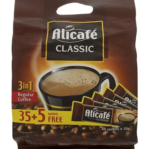 قهوه فوری علی کافه مدل کلاسیک بسته ۴۰ عددی
