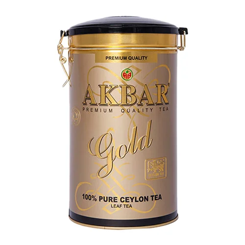 چای قوطی اکبر مدل Gold وزن ۴۵۰ گرم