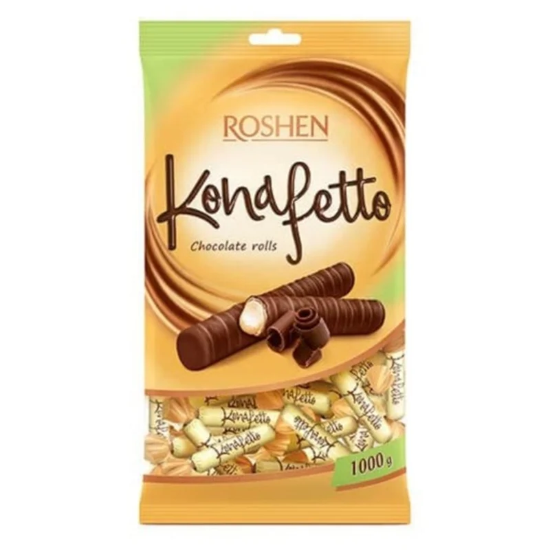 رول شکلات شیری وانیلی یک کیلوگرمی Konafetto روشن Roshen