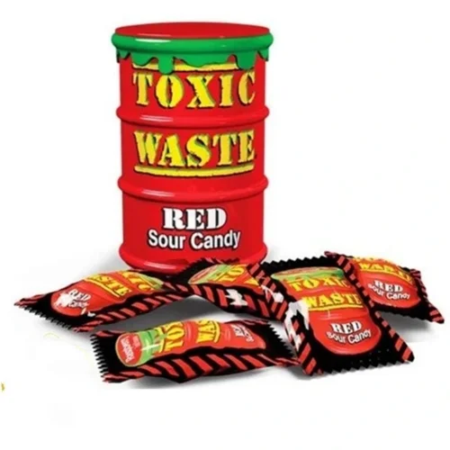 آبنبات خیلی ترش بشکه ای قرمز 42 گرم تاکسیک ویست toxic waste