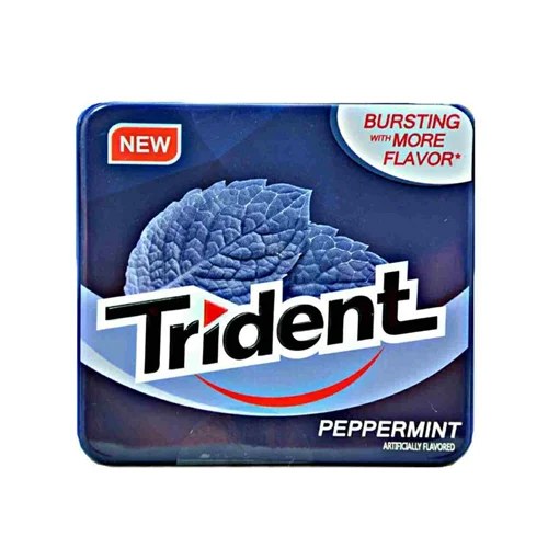 آدامس جعبه فلزی نعنا تند تریدنت Trident مدل Peppermint