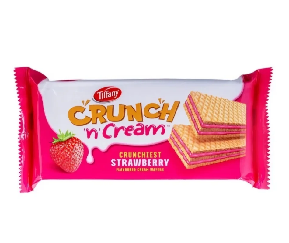 ویفر تیفانی کرانچ کرمدار توت فرنگی _ 135 گرم