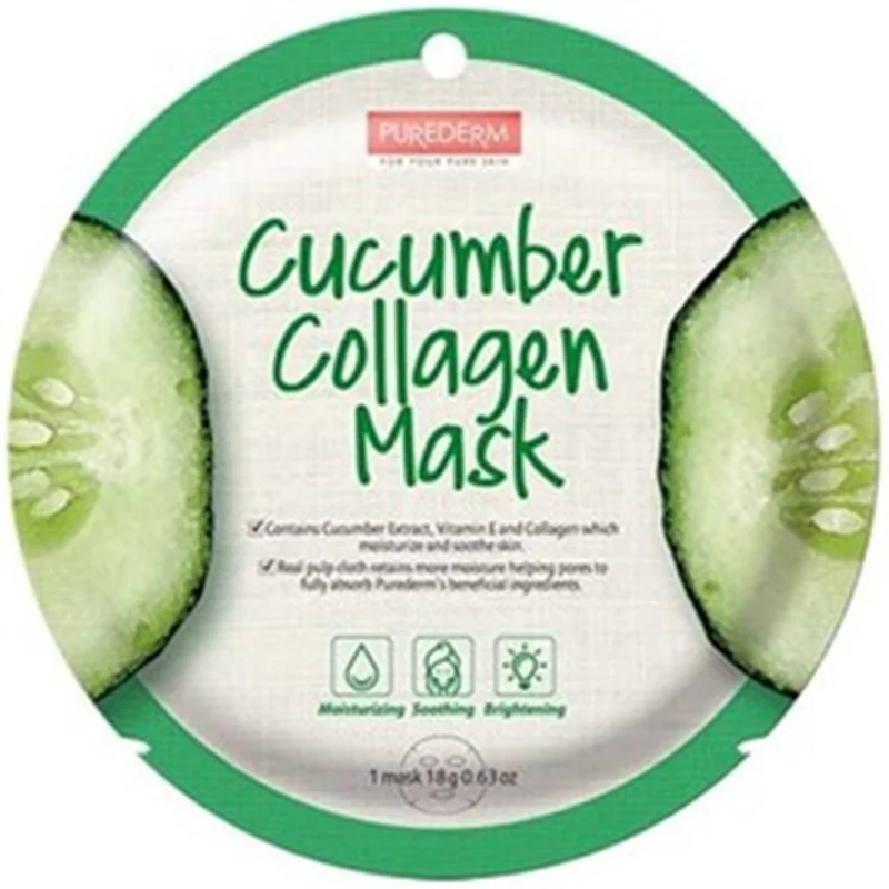 ماسک ورقه ای صورت خیار و کلاژن پیوردرم Purederm Cucumber Collagen