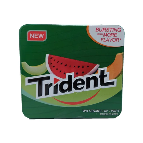 آدامس جعبه فلزی هندوانه تریدنت Trident مدل Watermelon