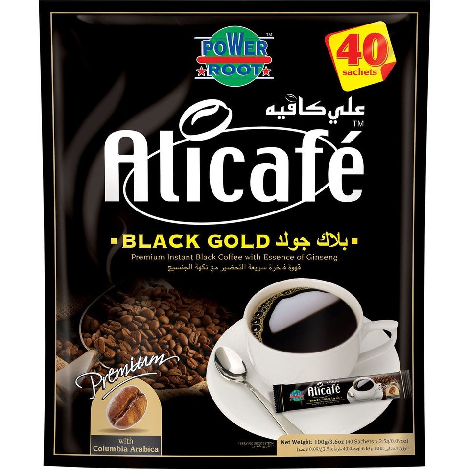 پودر قهوه علی کافه بلک اصلی مدل Black Gold بسته 40 عددی