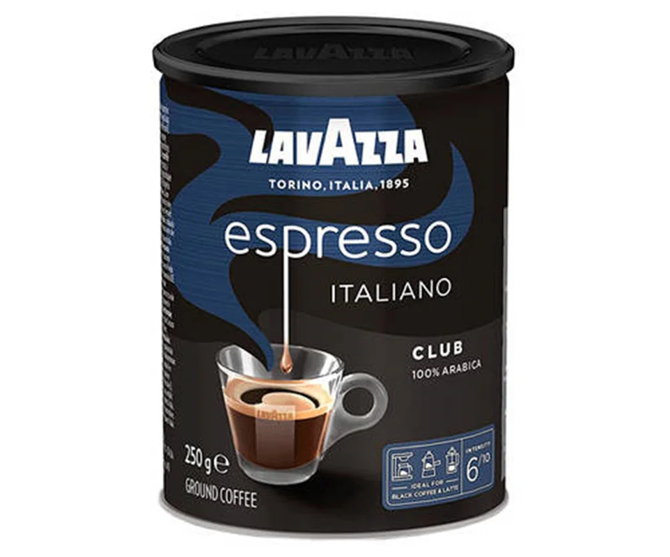 پودر قهوه لاوازا اسپرسو ایتالیانو مدل Club قوطی 250 گرمی