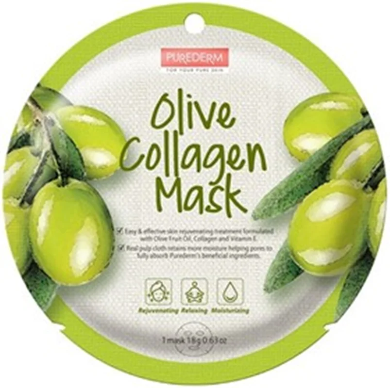 ماسک ورقه ای صورت زیتون و کلاژن پیوردرم Purederm Olive Collagen