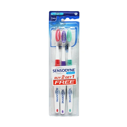 پک سه عددی مسواک با برس نرم دندان های حساس سنسوداین اصل – sensodyne