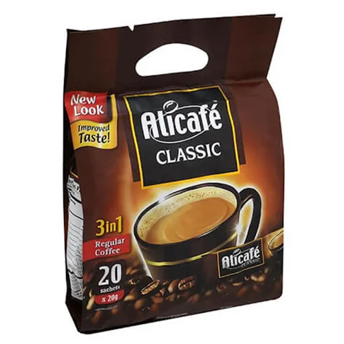 قهوه فوری علی کافه Alicafe مدل Classic 3 in 1 بسته 20 عددی