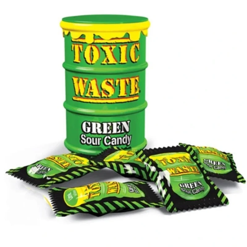 آبنبات خیلی ترش بشکه ای سبز 42 گرم تاکسیک ویست toxic waste