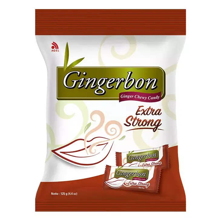 پاستیل تافی ژله ای زنجبیل نعنایی تند 125 گرم جینجربون gingerbon