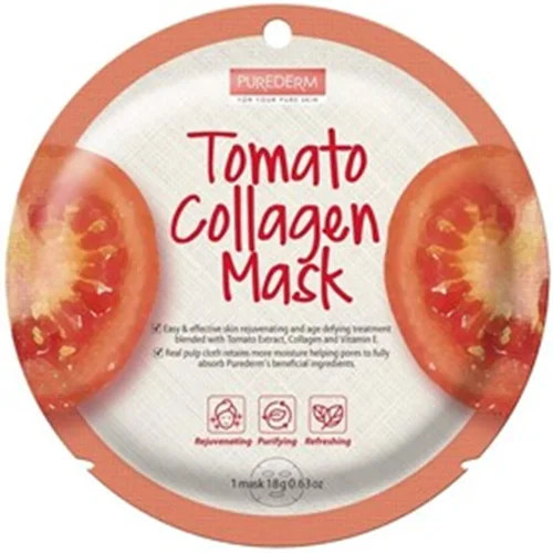 ماسک ورقه ای صورت گوجه فرنگی و کلاژن پیوردرم Purederm Tomato Collagen