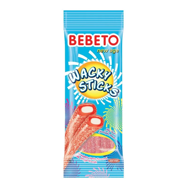 پاستیل شکری لوله ای میوه ای ببتو ۷۵ گرم Bebeto Wacky Sticks
