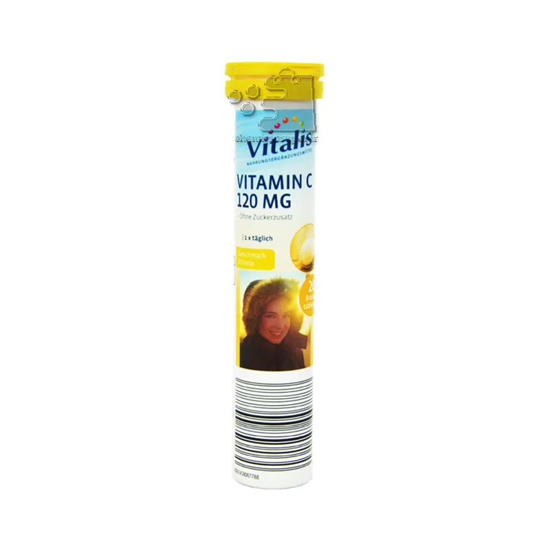 قرص جوشان ویتامین سی ۱۲۰ با طعم لیمو ویتالیس – vitalis