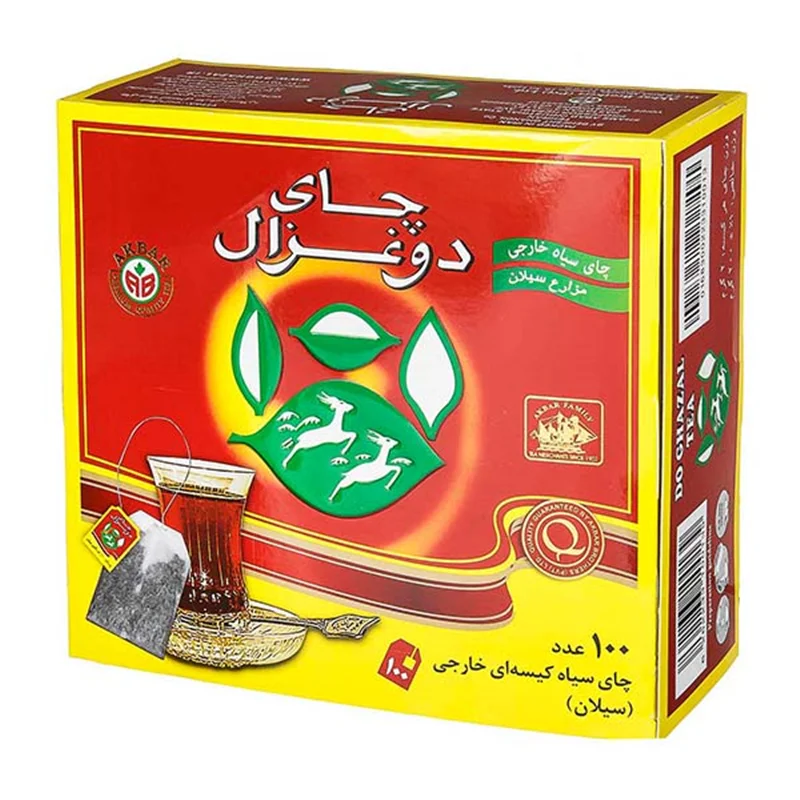 چای کیسه ای ساده دوغزال بسته ۱۰۰ عددی