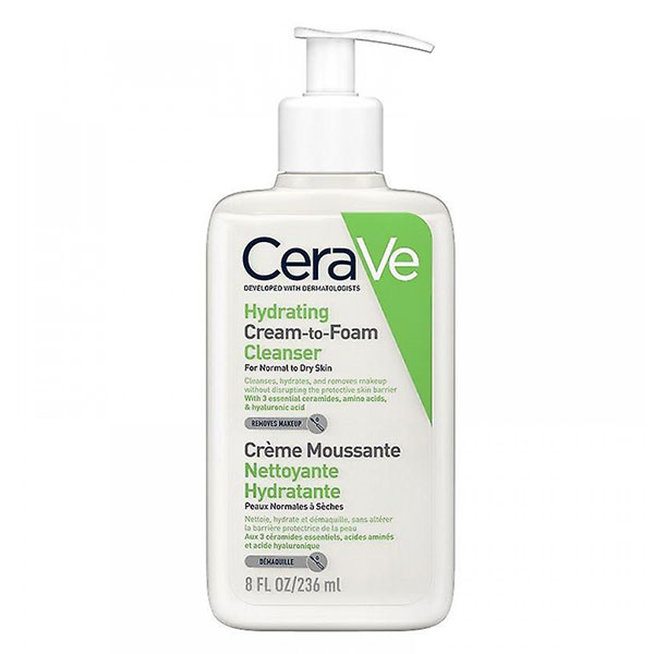 فوم شوینده کرمی پوست نرمال تا خشک سراوی Cerave Hydrating Cream To Foam For Normal To Dry